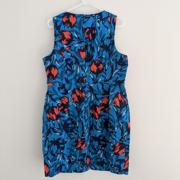 J. CREW blue floral dress size 16 - Picture 5 of 6